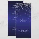 Étoiles en bleu foncé - Menu (Devant / Derrière)