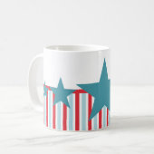 Étoiles en gras et stries Mug (Devant gauche)
