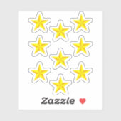 Étoiles en or jaune pour l'école - Autocollants de (Feuille)