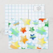 Étoiles en papier, carte postale (Devant / Derrière)
