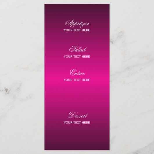 Étoiles en rose chaud - Menu (Dos)