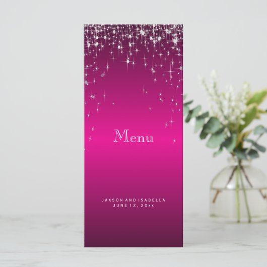 Étoiles en rose chaud - Menu (Debout devant)