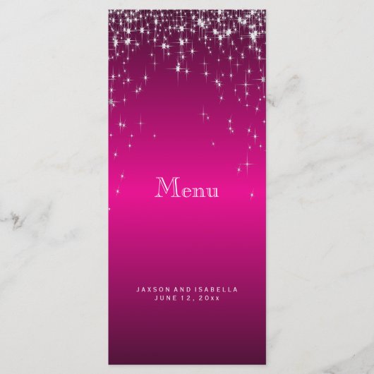 Étoiles en rose chaud - Menu (Devant)