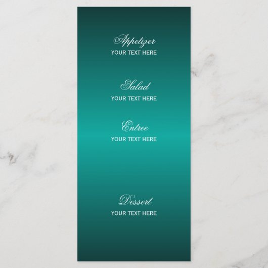 Étoiles en Turquoise - Menu (Dos)