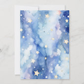 Etoiles et baby shower de lune invitation bleue (Dos)