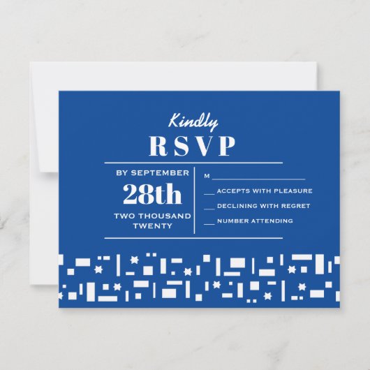 Étoiles et Carré Barre Bat mitzvah Invitation RSVP (Devant)