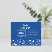 Étoiles et Carré Barre Bat mitzvah Invitation RSVP (Debout devant)