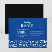 Étoiles et Carré Barre Bat mitzvah Invitation RSVP (Devant / Derrière)
