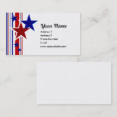 Étoiles et carte de visite de rayures (Devant / Derrière)