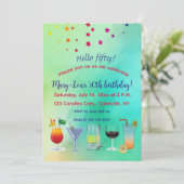 Étoiles et cocktails modifiables Invitation d'anni (Debout devant)