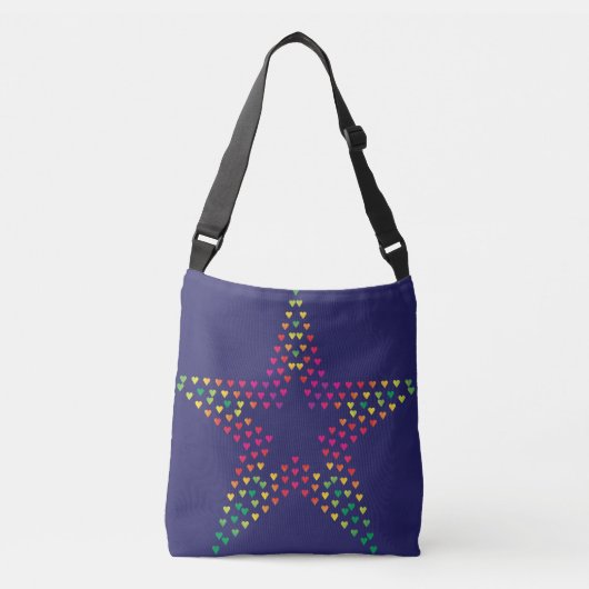 étoiles et cœurs sur un tote bag (Devant)