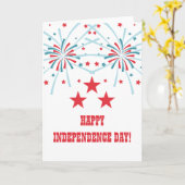 Etoiles et feux d'artifice Carte du 4 juillet (Fleur jaune)