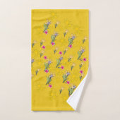 Étoiles Et Fleurs Brun Jaune (Serviette à main)