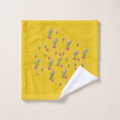 Étoiles Et Fleurs Brun Jaune (Gant de toilette)