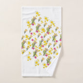 Étoiles et fleurs en diagonale (Serviette à main)