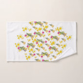 Étoiles et fleurs en diagonale (Serviette à main)