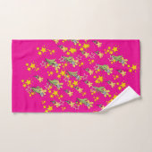 Étoiles Et Fleurs Rose Chaud (Serviette à main)