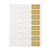 Étoiles et flocons de neige | Étiquette Gold Holid (Feuille)