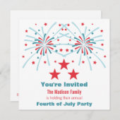 Étoiles et Invitation Fireworks (Devant / Derrière)