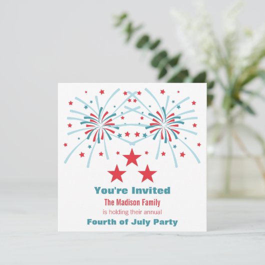 Étoiles et Invitation Fireworks (Debout devant)