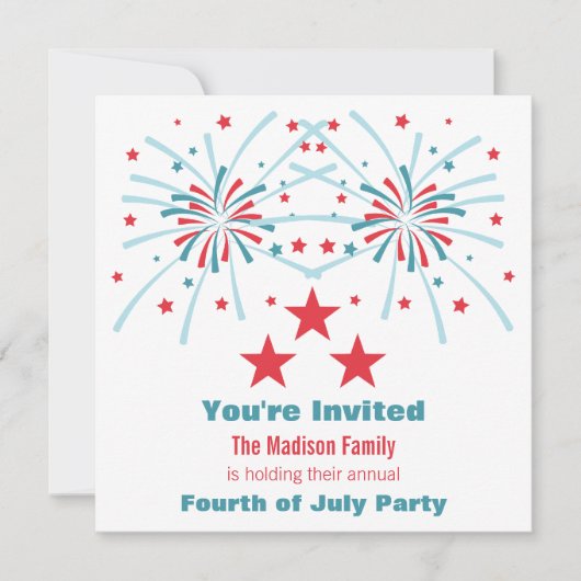 Étoiles et Invitation Fireworks (Devant)