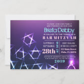 ÉTOILES et LUMIÈRES Barre Bat mitzvah Invitation (Devant)