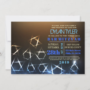 ÉTOILES et LUMIÈRES Barre Bat mitzvah Invitation