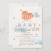 Étoiles et nuages Red Panda Baby shower Invitation (Devant)