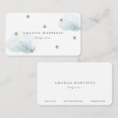 Étoiles et nuages Simple Carte de visite blanc (Devant / Derrière)