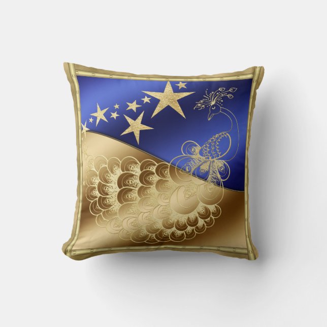 Étoiles et oreiller à lancer de paon (Recto)