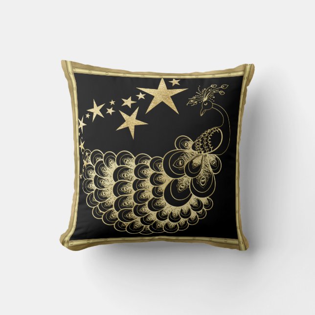 Étoiles et oreiller à lancer de paon (Recto)