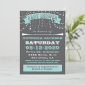 Étoiles et perles Bébé Douche Invitations (Debout devant)