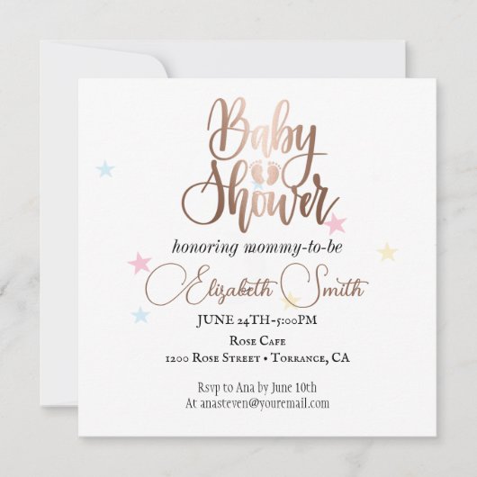 Étoiles et points pour votre invitation de princes (Devant)