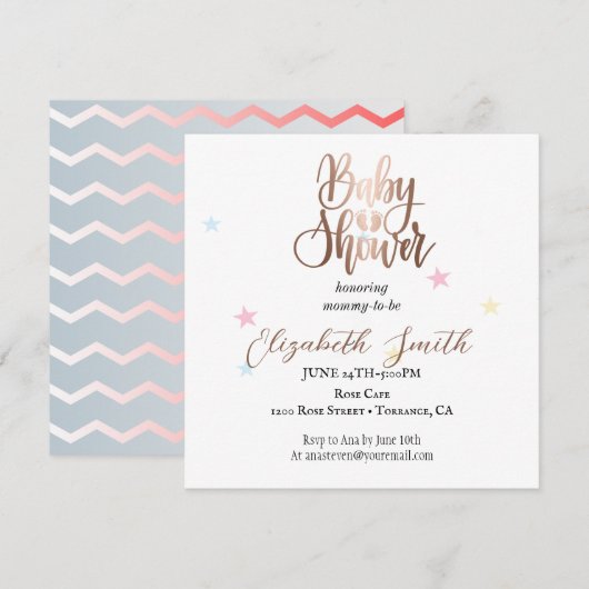 Étoiles et points pour votre invitation de princes (Devant / Derrière)