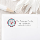 Étoiles et rayures 4 juillet Étiquette de adresse (En situation)