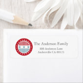 Étoiles et rayures 4 juillet Étiquette de adresse (En situation)