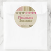 Étoiles et rayures amusantes Sticker plaque d'imma (Sac)