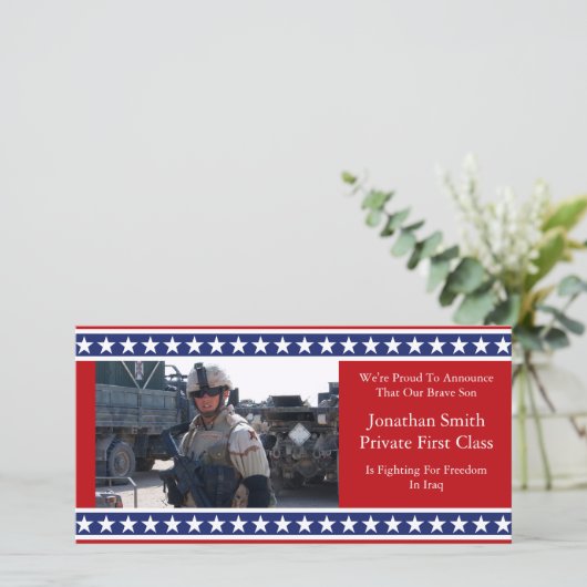 Étoiles Et Rayures Faire-part Militaires (Debout devant)