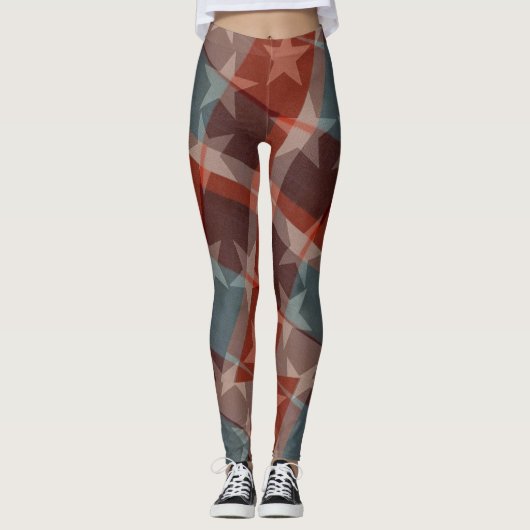 Étoiles et rayures Leggings femmes (Devant)