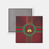 Étoiles et rayures Magnet de Noël (Recto/Verso)