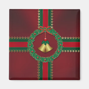 Étoiles et rayures Magnet de Noël