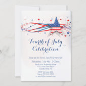 Étoiles et rayures modernes 4 juillet Invitation (Devant)