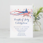 Étoiles et rayures modernes 4 juillet Invitation (Debout devant)