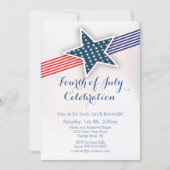Étoiles et rayures modernes 4 juillet Invitation (Devant)