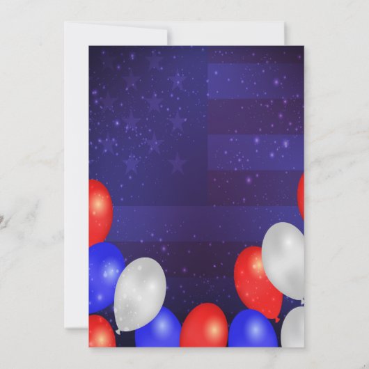 Étoiles et rayures modernes 4 juillet Invitation (Dos)