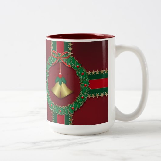 Étoiles et rayures Mug de Noël (Droit)