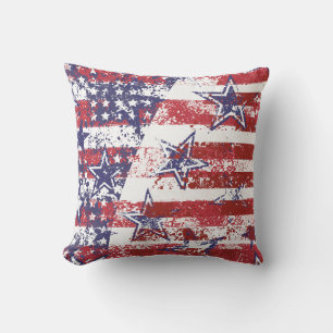Étoiles et rayures patriotiques Coussin extérieur