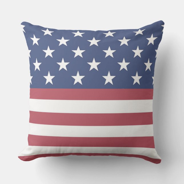 Étoiles et rayures patriotiques Design Coussin ext (Recto)