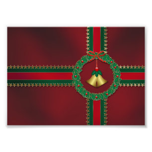 Étoiles et rayures Photo de Noël Imprimer