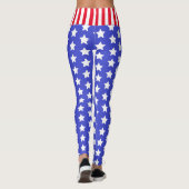 Étoiles et rayures USA personnalisées Leggings (Dos)